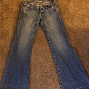 Industrial cotton wide leg jeans size 8 stretchy